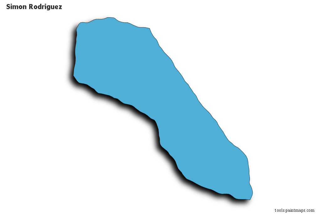 Mapa de Simon Rodriguez con efecto de sombra 3D