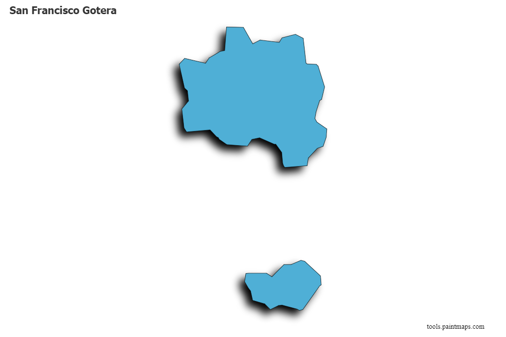 Mapa de San Francisco Gotera con efecto de sombra 3D