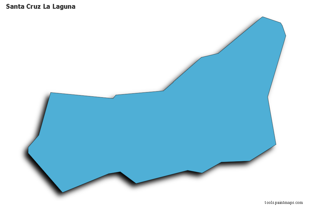 Mapa de Santa Cruz La Laguna con efecto de sombra 3D
