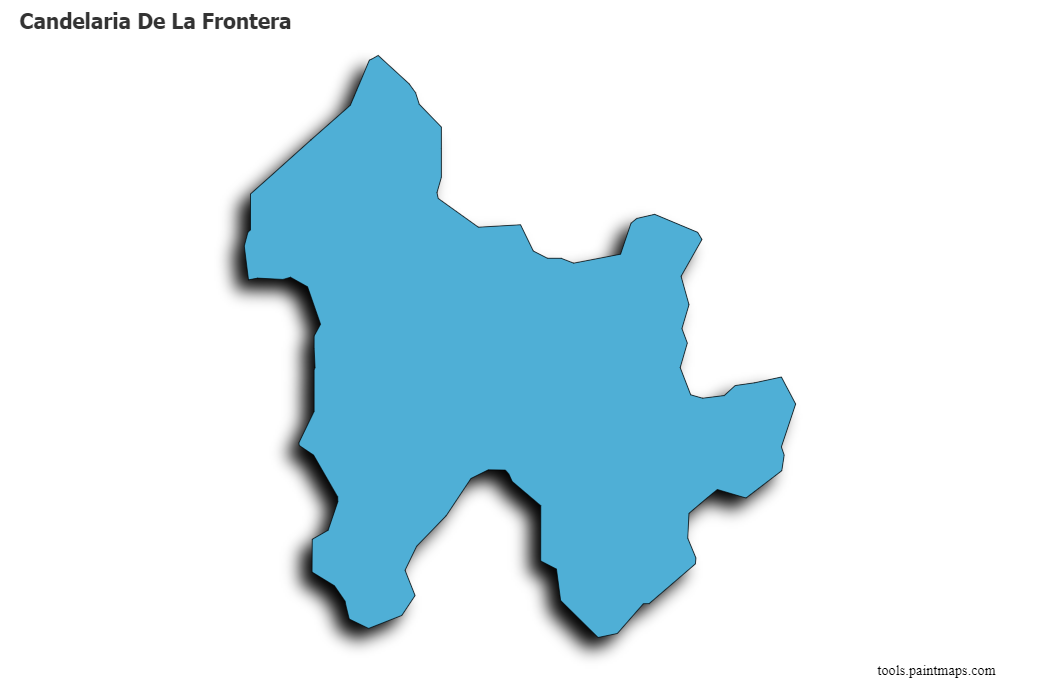 Candelaria De La Frontera map with 3d shadow effect