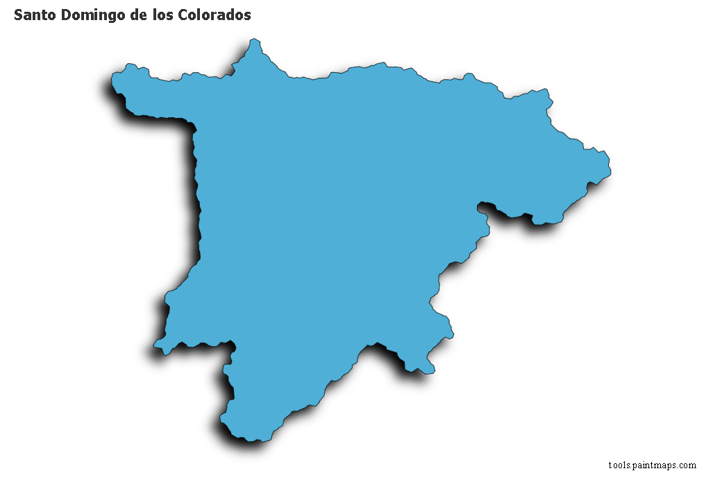 Santo Domingo de los Colorados map with 3d shadow effect