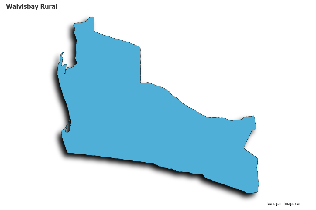 Mapa de Walvisbay Rural con efecto de sombra 3D