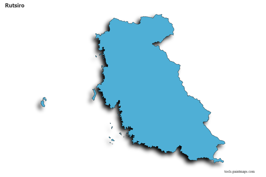 Mapa de Rutsiro con efecto de sombra 3D