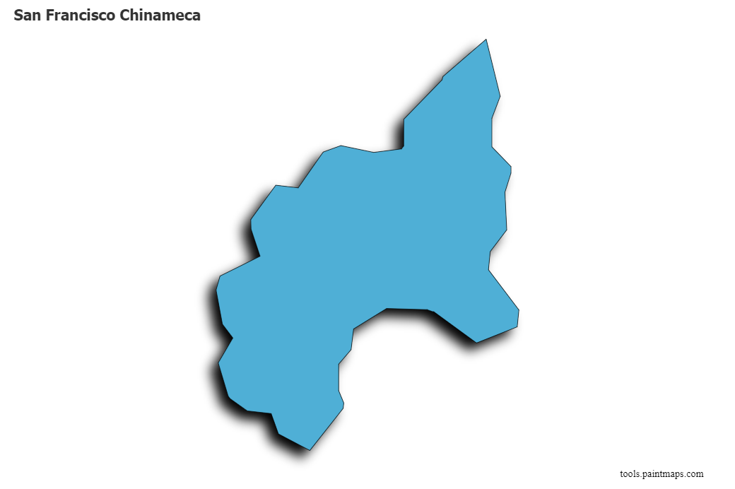 Mapa de San Francisco Chinameca con efecto de sombra 3D