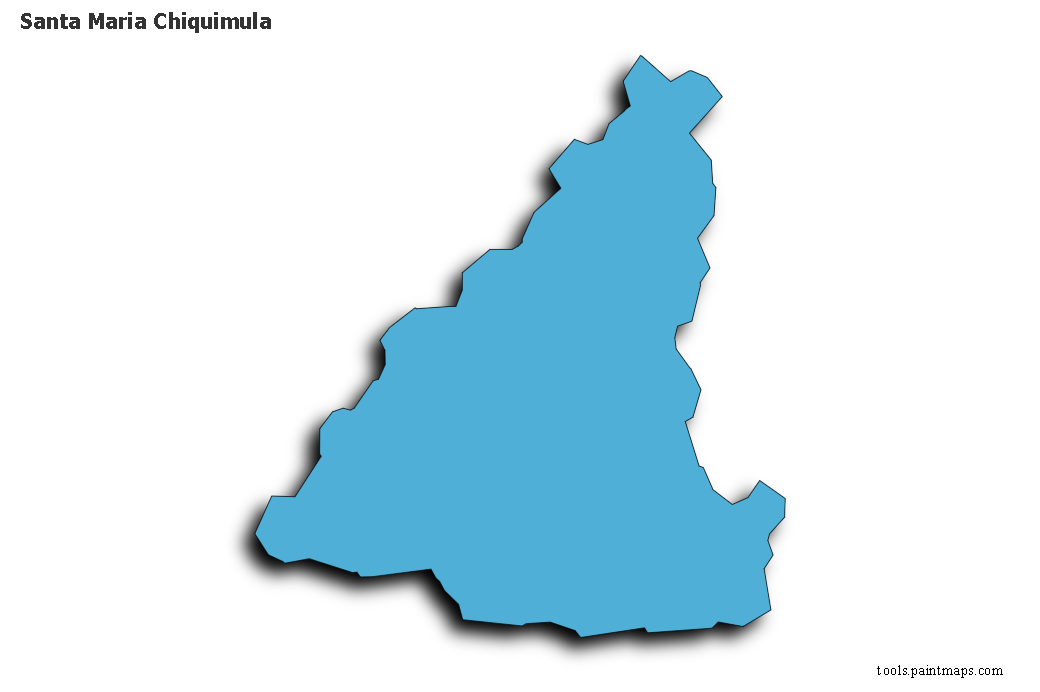 Mapa de Santa Maria Chiquimula con efecto de sombra 3D