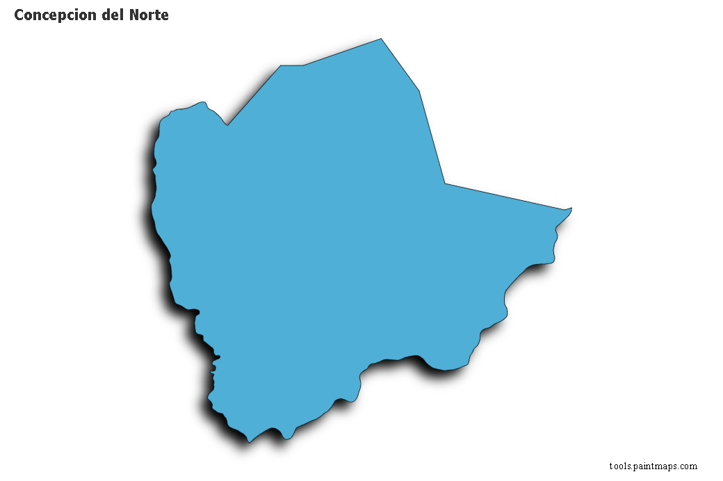 3D gölge efektli Concepcion del Norte haritası