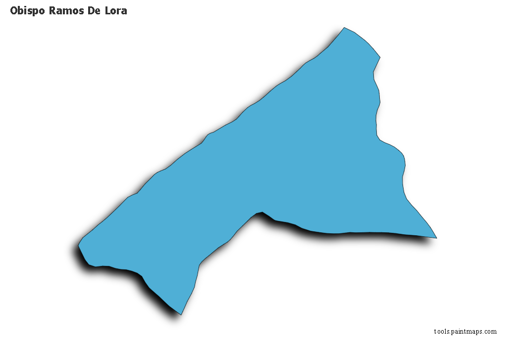 Mapa de Obispo Ramos De Lora con efecto de sombra 3D