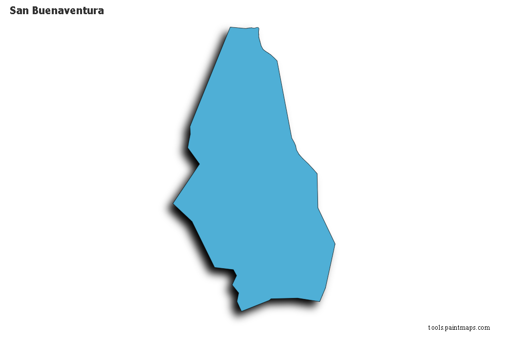 3D gölge efektli San Buenaventura haritası