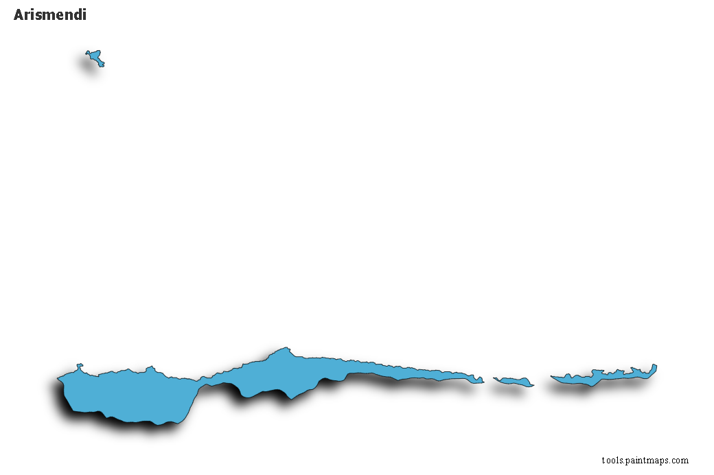 3D gölge efektli Arismendi haritası