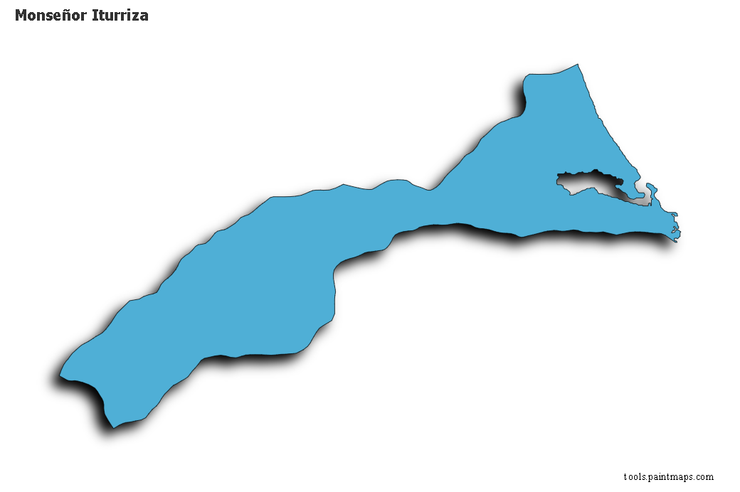 Mapa de Monseñor Iturriza con efecto de sombra 3D