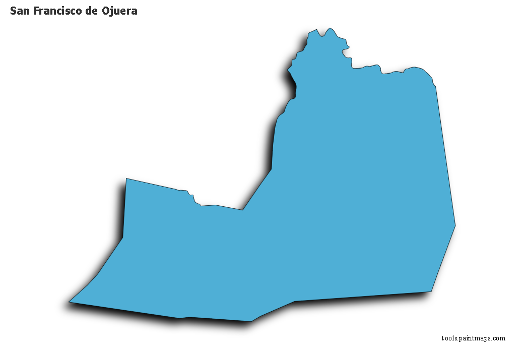 3D gölge efektli San Francisco de Ojuera haritası