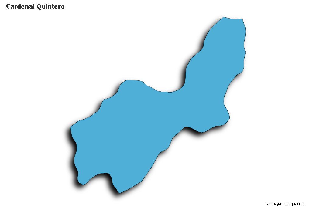 3D gölge efektli Cardenal Quintero haritası