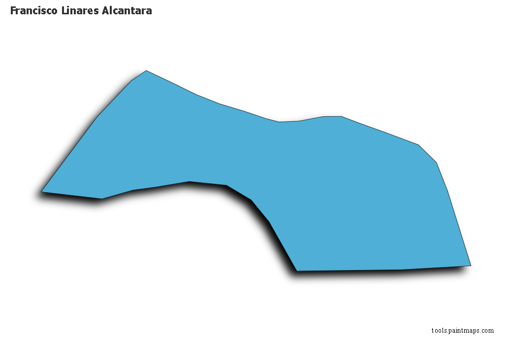 3D gölge efektli Francisco Linares Alcantara haritası