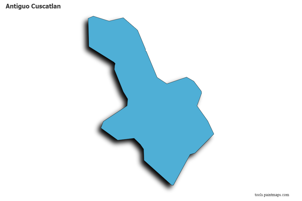 Mapa de Antiguo Cuscatlan con efecto de sombra 3D