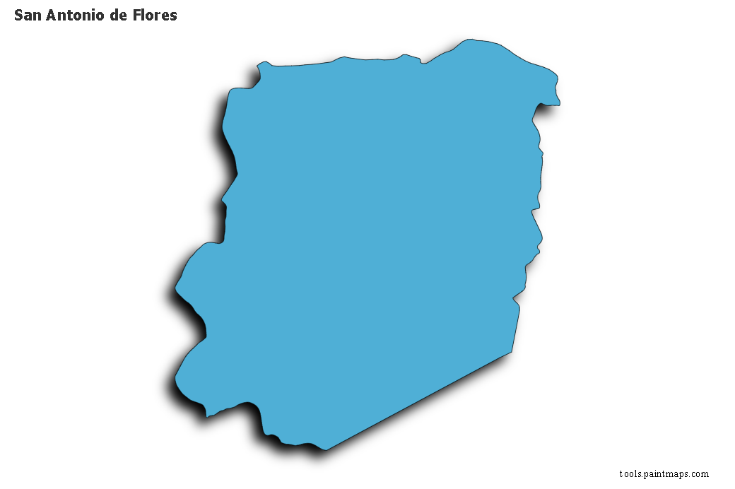 San Antonio de Flores map with 3d shadow effect