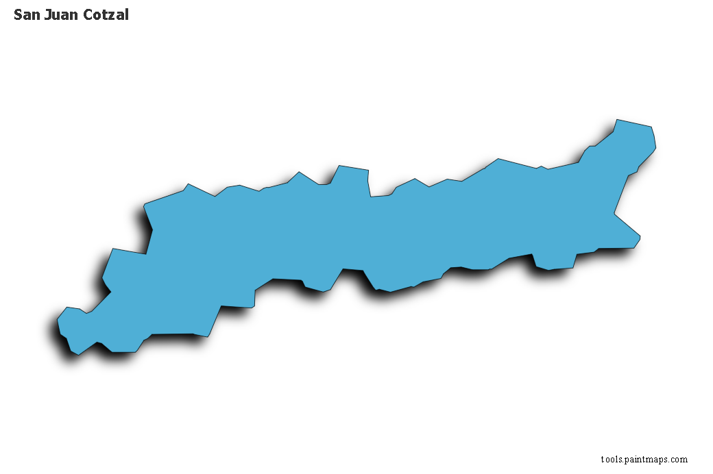 San Juan Cotzal map with 3d shadow effect