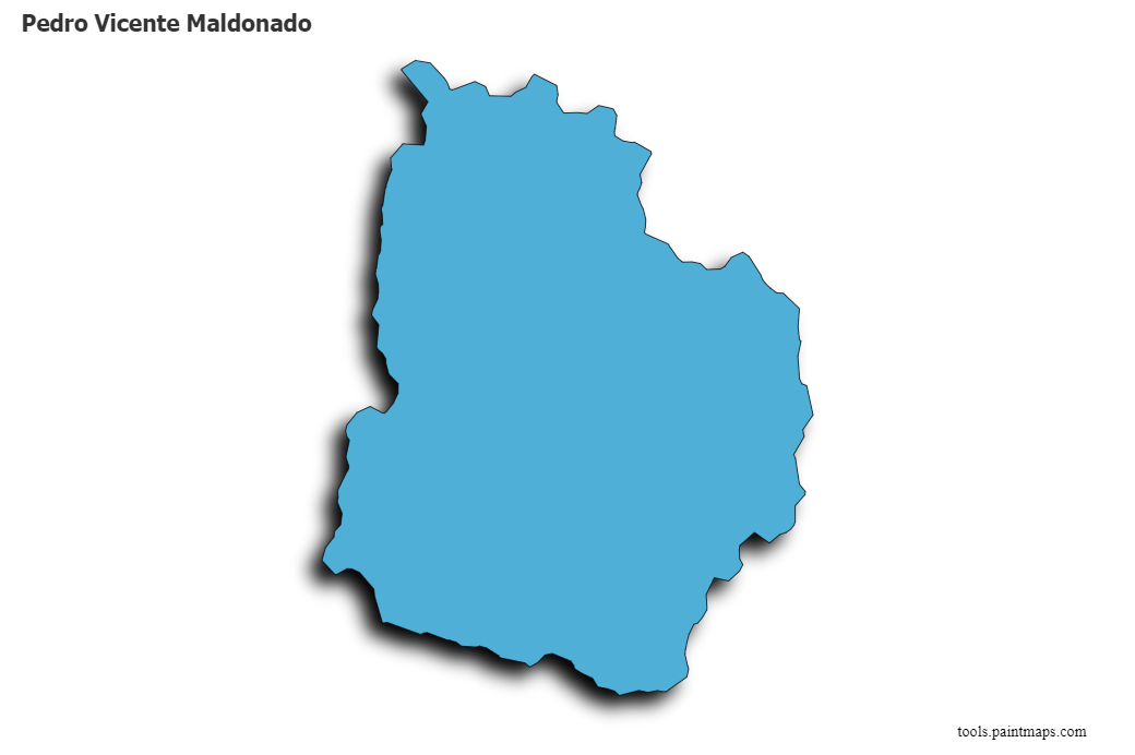 Mapa de Pedro Vicente Maldonado con efecto de sombra 3D