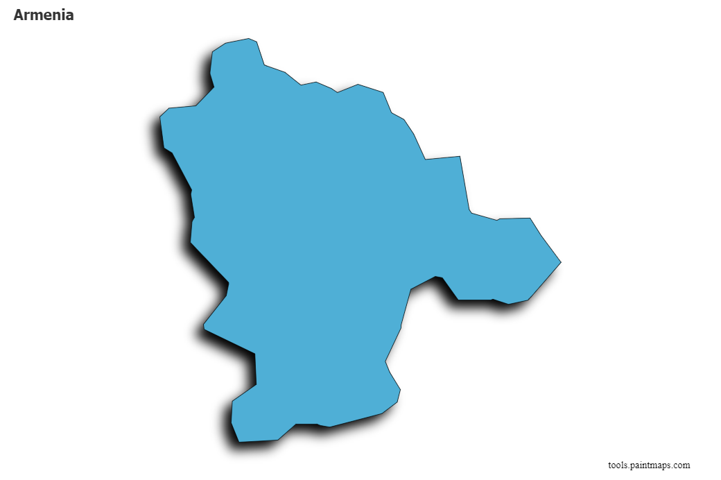 Armenia map with 3d shadow effect