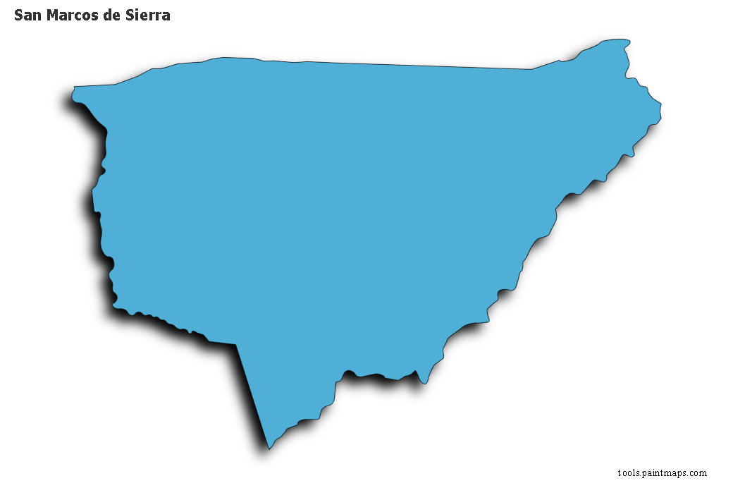 San Marcos de la Sierra map with 3d shadow effect