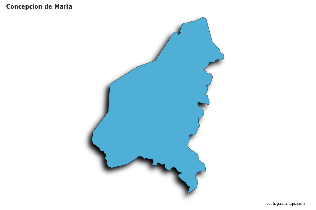 Mapa de Concepcion de Maria con efecto de sombra 3D