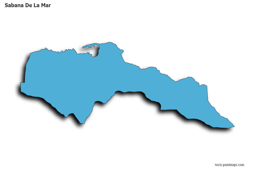 Mapa de Sabana De La Mar con efecto de sombra 3D