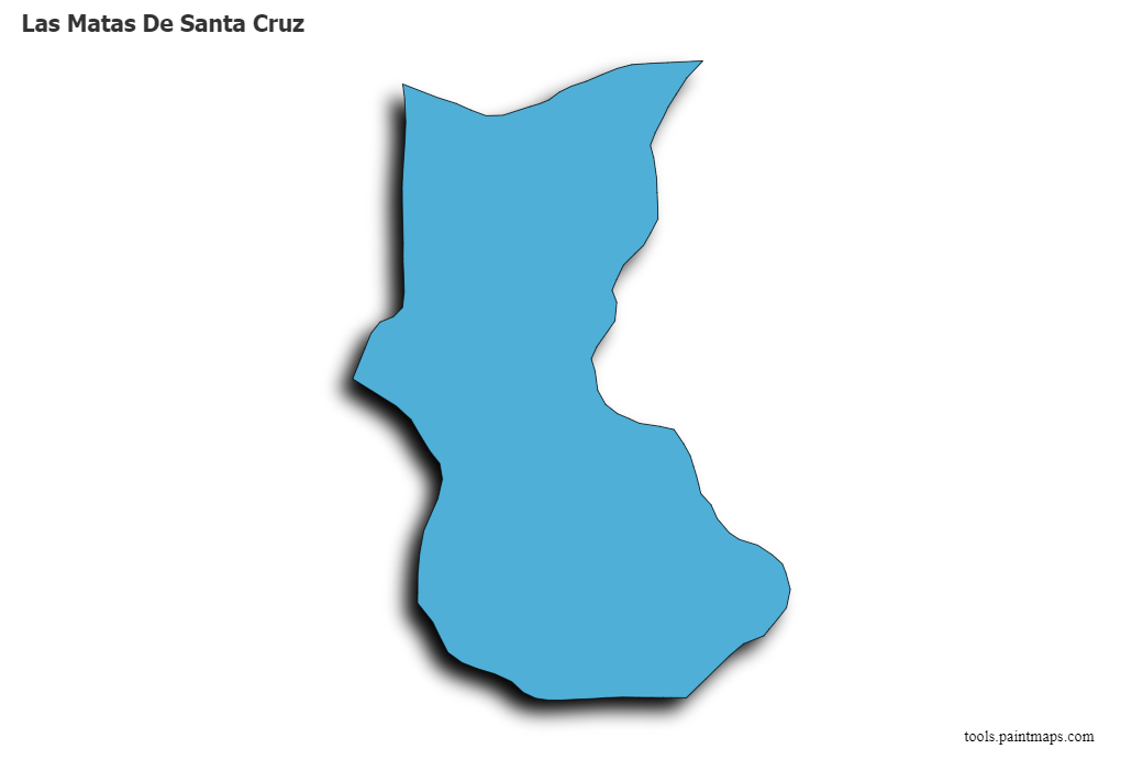 Mapa de Las Matas De Santa Cruz con efecto de sombra 3D