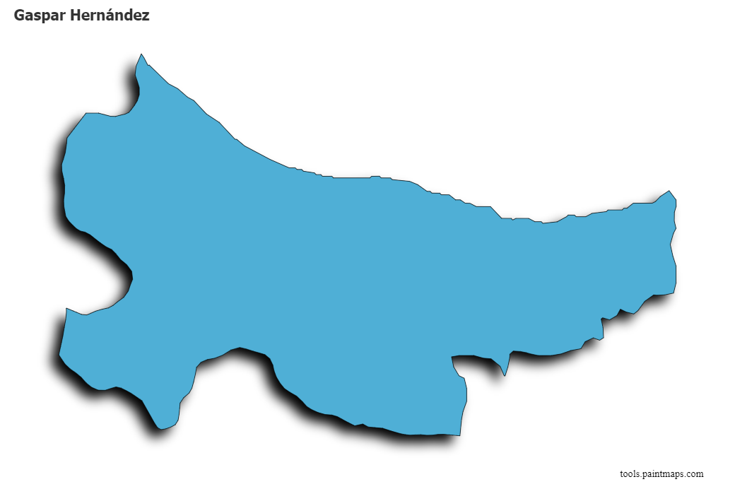 Mapa de Gaspar Hernández con efecto de sombra 3D