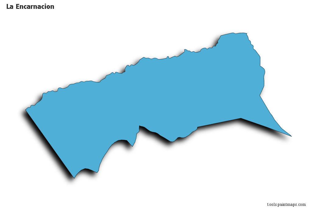 Mapa de La Encarnacion con efecto de sombra 3D