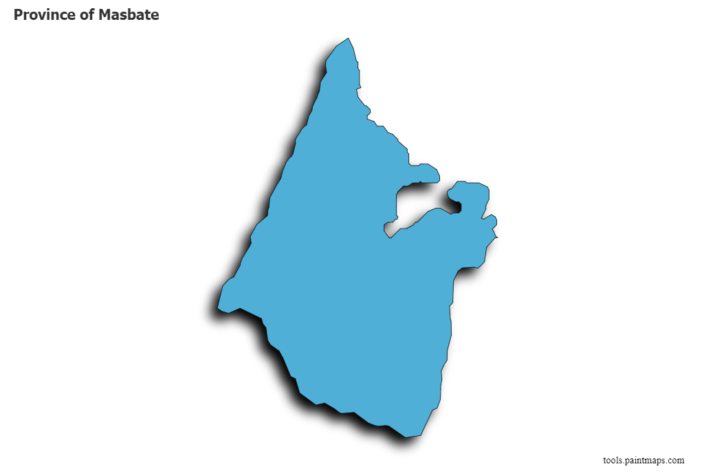 Province of Masbate map with 3d shadow effect