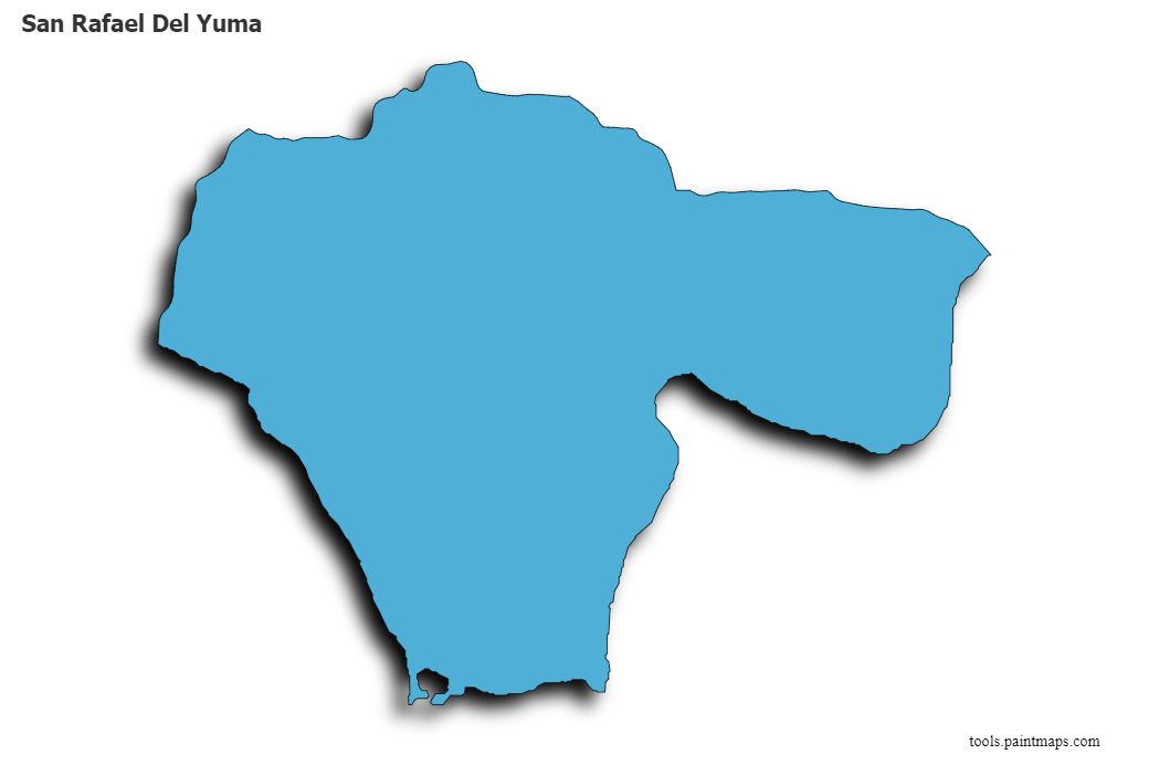 Mapa de San Rafael Del Yuma con efecto de sombra 3D