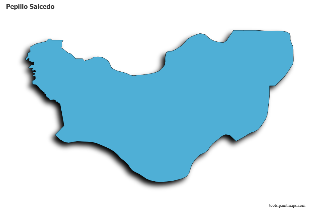 Mapa de Pepillo Salcedo con efecto de sombra 3D