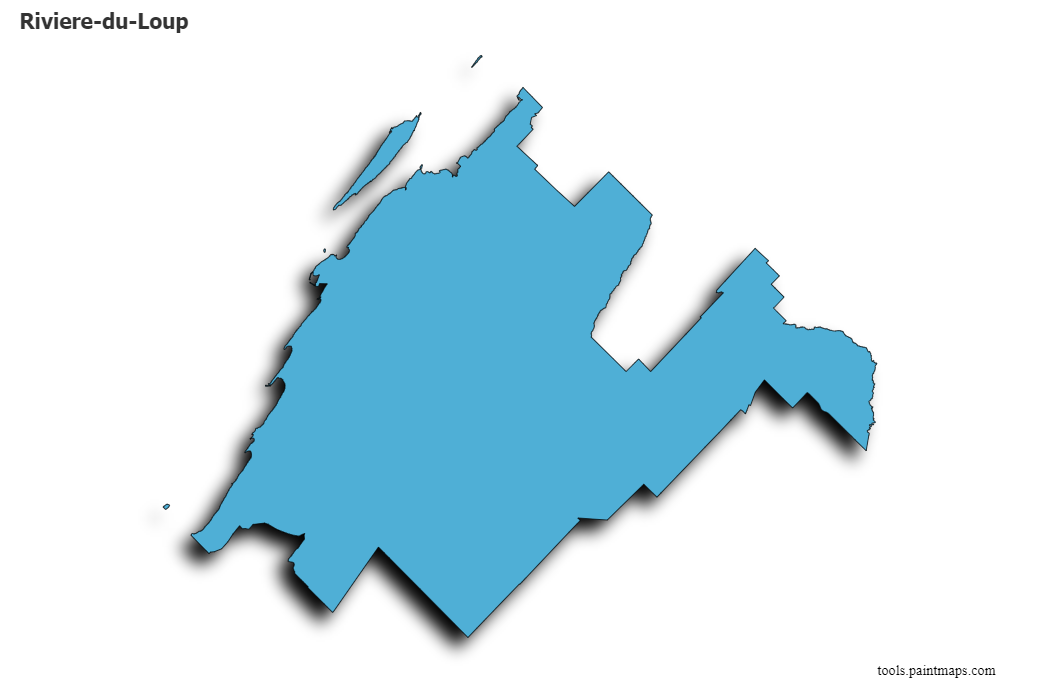 Mapa de Riviere-du-Loup con efecto de sombra 3D