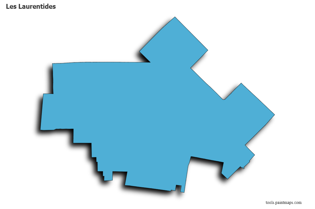 3D gölge efektli Les Laurentides haritası