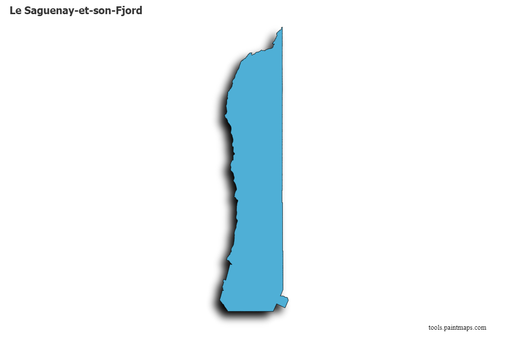 Le Saguenay-et-son-Fjord map with 3d shadow effect