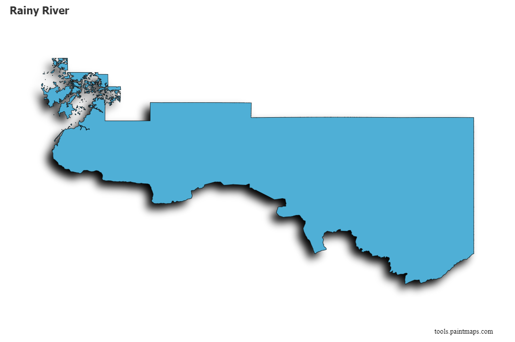 Rainy River map with 3d shadow effect