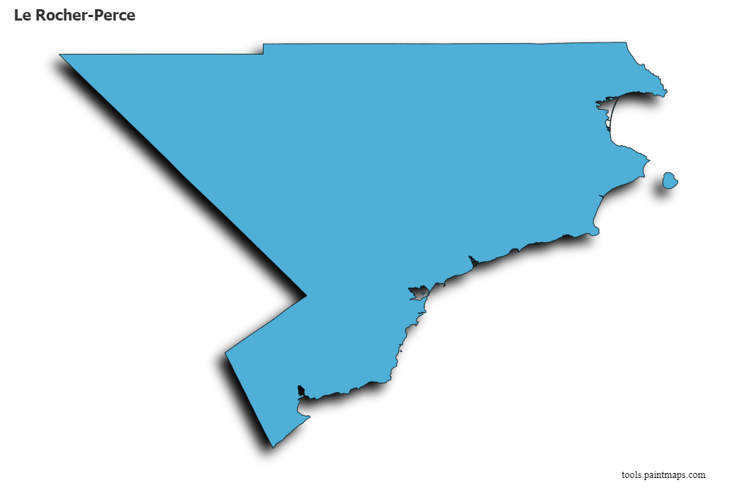 Mapa de Le Rocher-Perce con efecto de sombra 3D