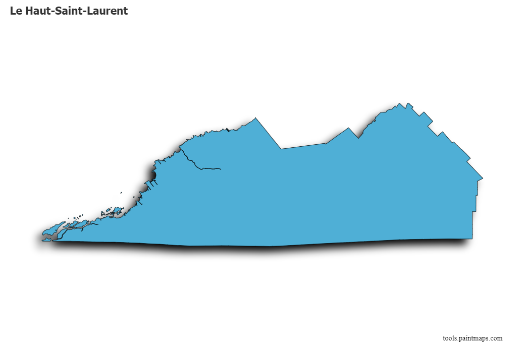 Le Haut-Saint-Laurent map with 3d shadow effect