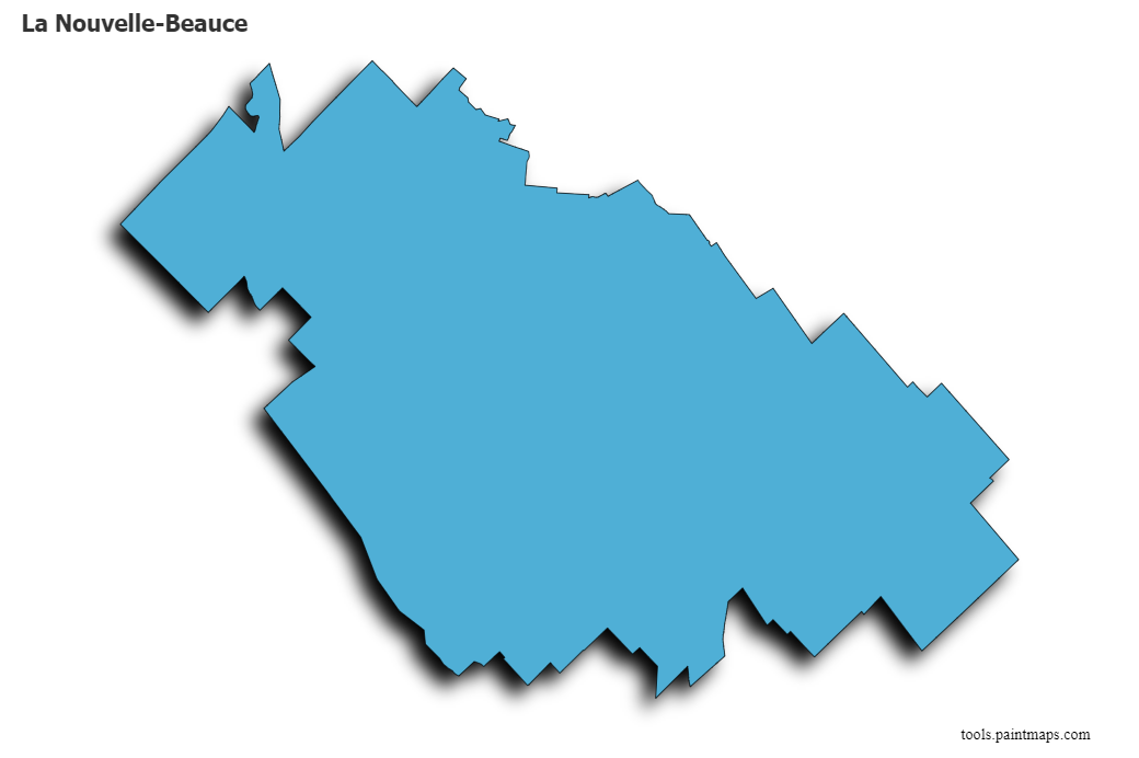 3D gölge efektli La Nouvelle-Beauce haritası