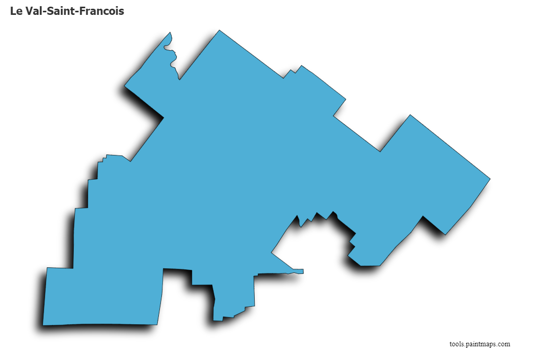 Mapa de Le Val-Saint-Francois con efecto de sombra 3D