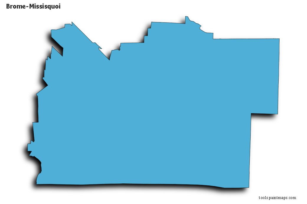 Mapa de Brome-Missisquoi con efecto de sombra 3D