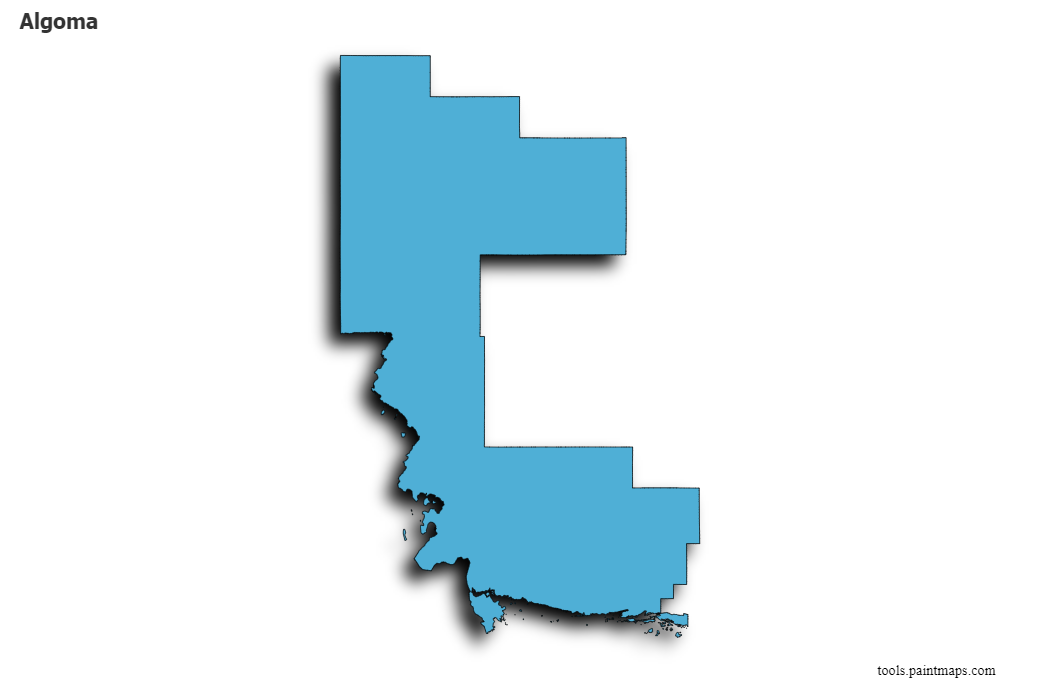 Mapa de Algoma con efecto de sombra 3D