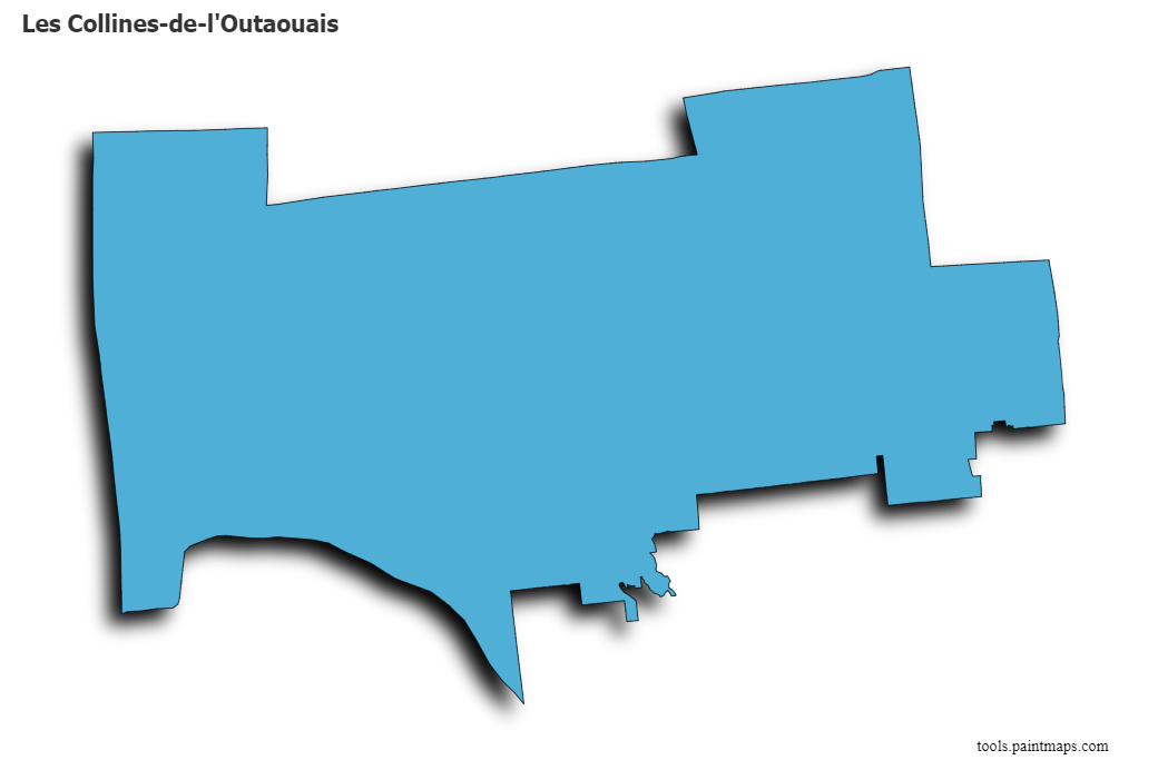 3D gölge efektli Les Collines-de-l'Outaouais haritası
