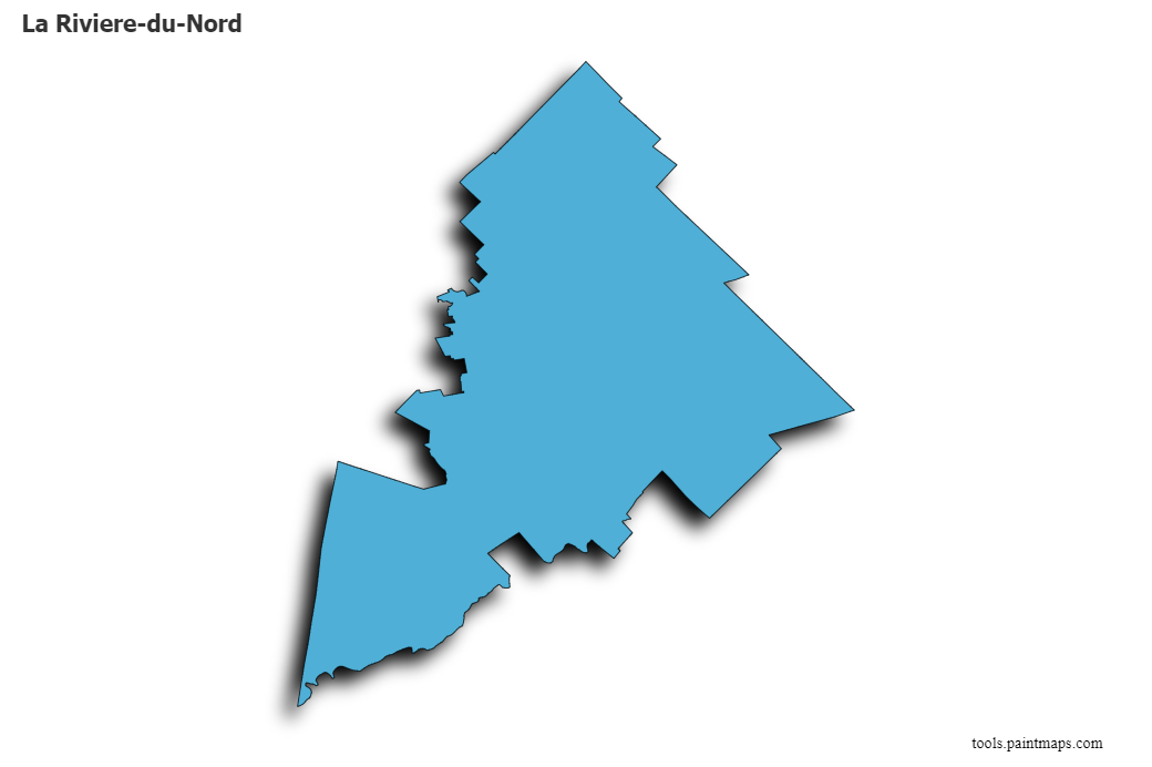 La Riviere-du-Nord map with 3d shadow effect