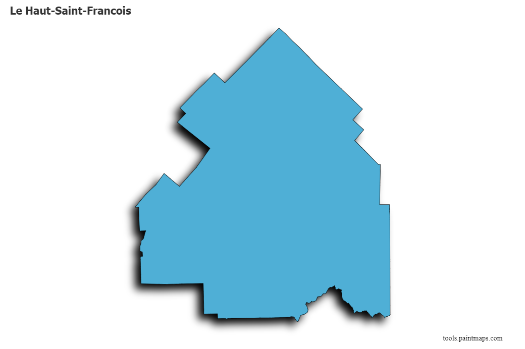 Le Haut-Saint-Francois map with 3d shadow effect