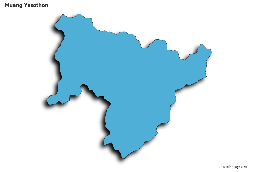 Mapa de Muang Yasothon con efecto de sombra 3D