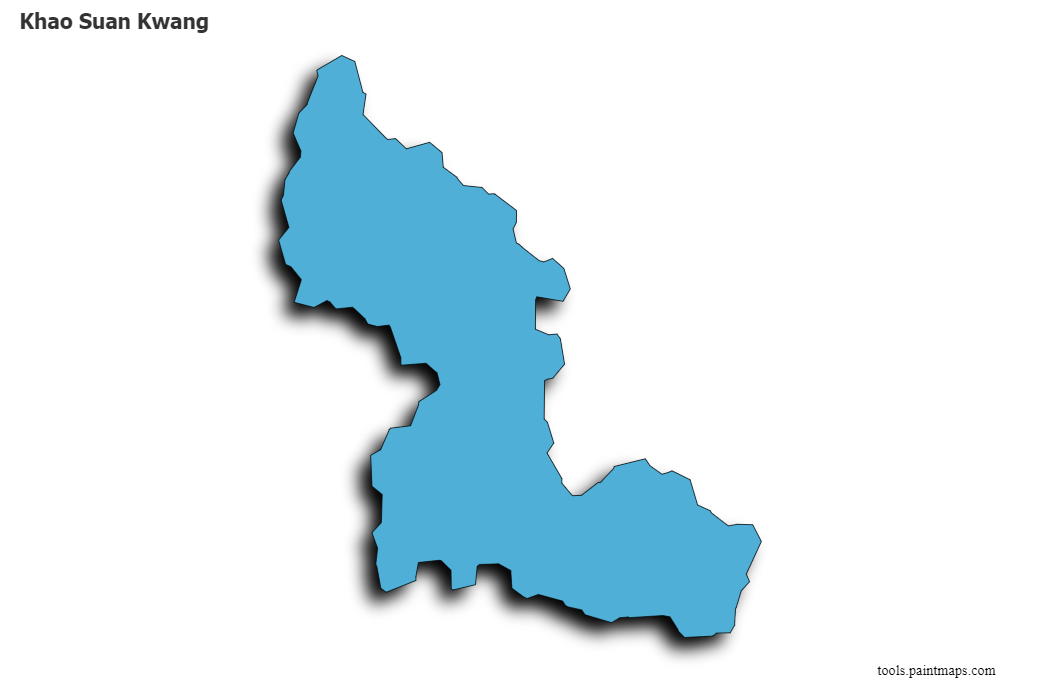 Mapa de Khao Suan Kwang con efecto de sombra 3D