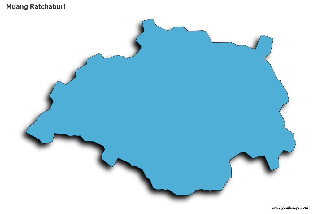 3D gölge efektli Muang Ratchaburi haritası