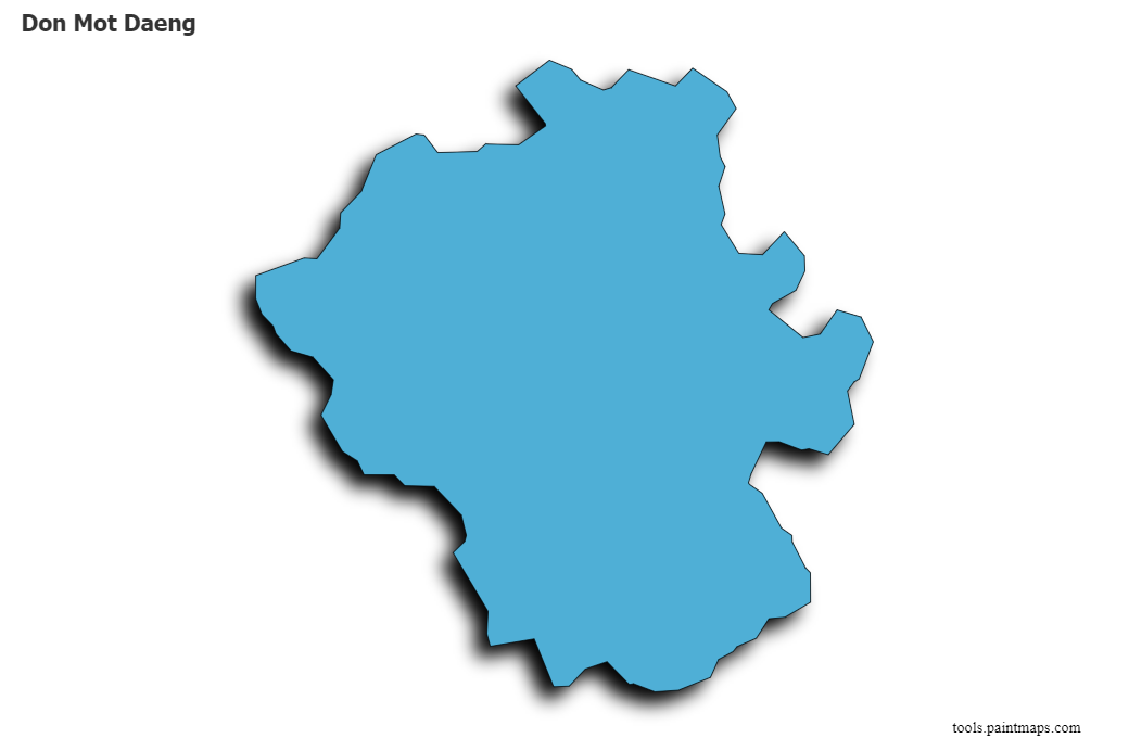 Mapa de Don Mot Daeng con efecto de sombra 3D