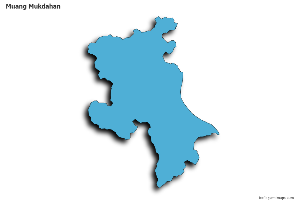 Mukdahan map with 3d shadow effect