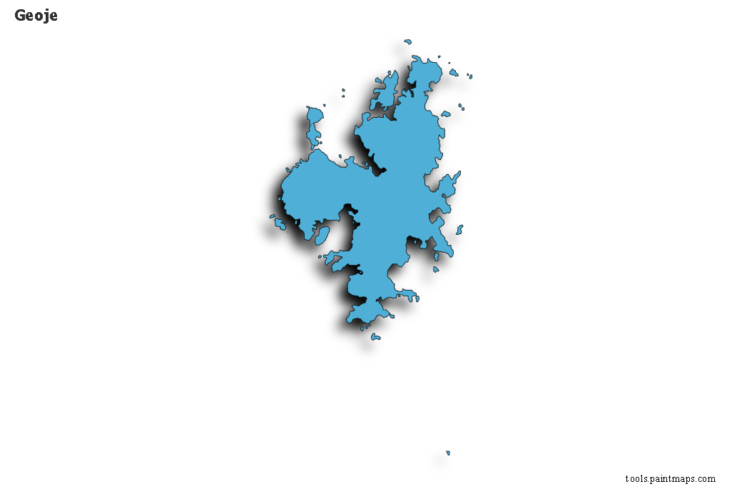 Geoje map with 3d shadow effect